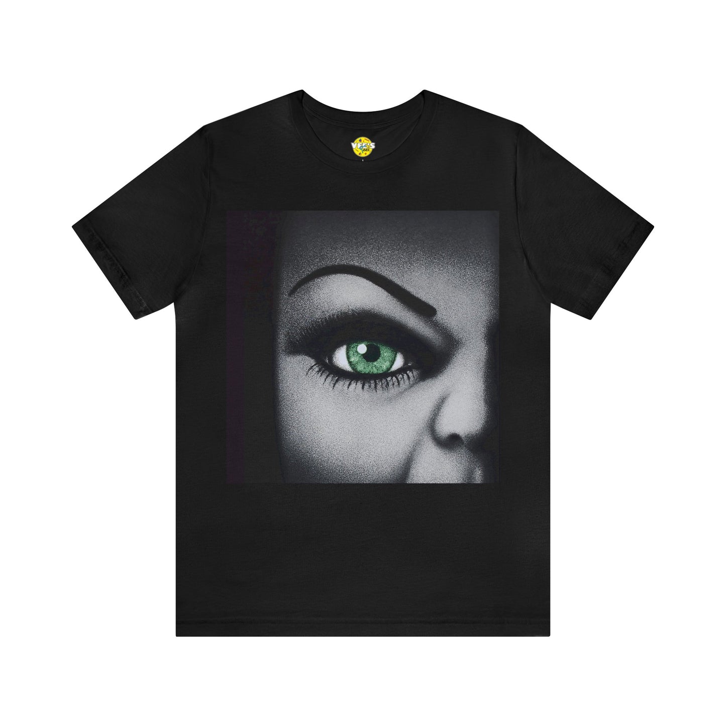 Halloween Bride of Chucky - Tiffany's Face Closeup Short Sleeve T-Shirt - Horror Icon Tee, Classic Movie Graphic Shirt