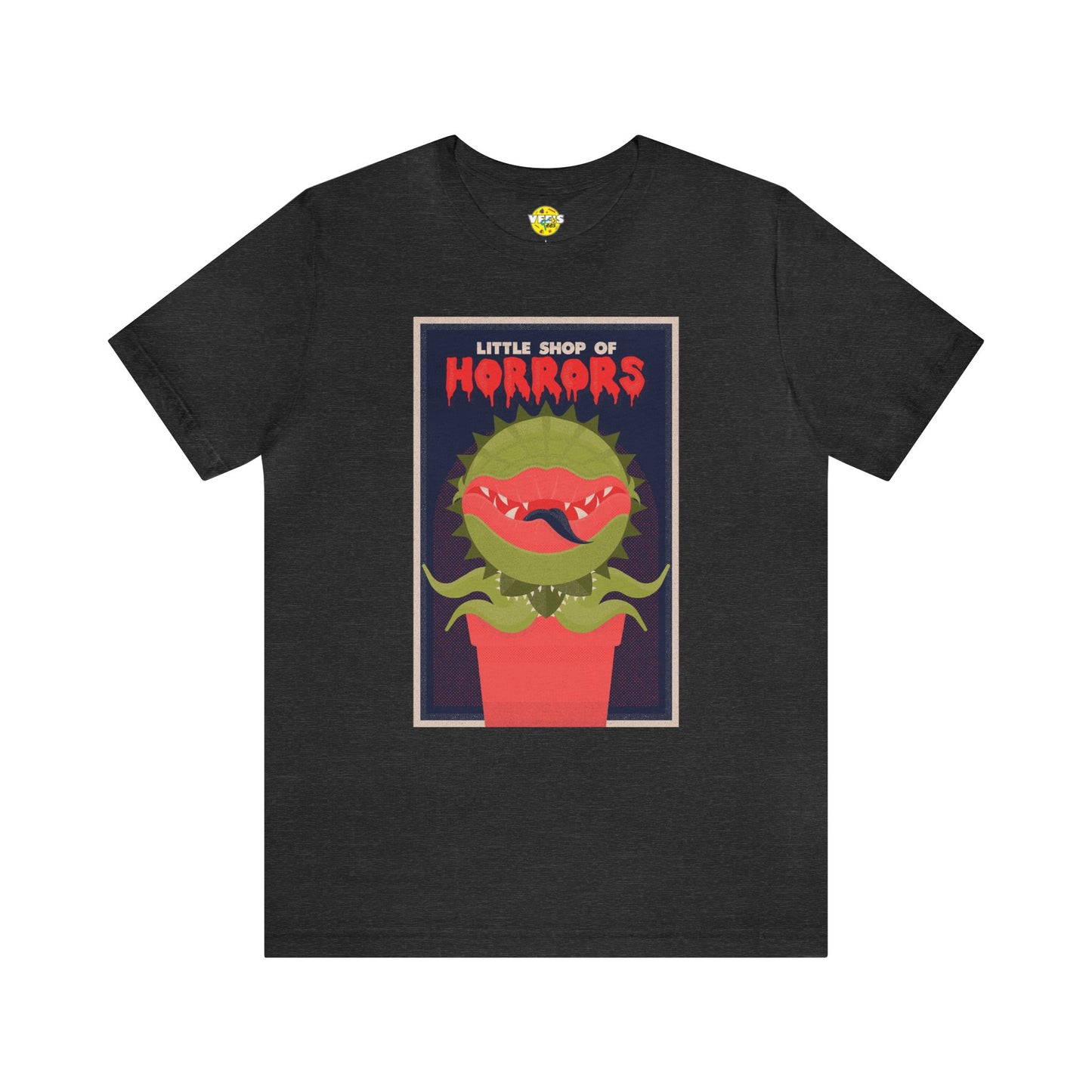 Halloween Audrey II Little Shop of Horrors Short Sleeve T-Shirt - Retro Horror Movie Graphic Tee, Vintage Plant Monster Shirt