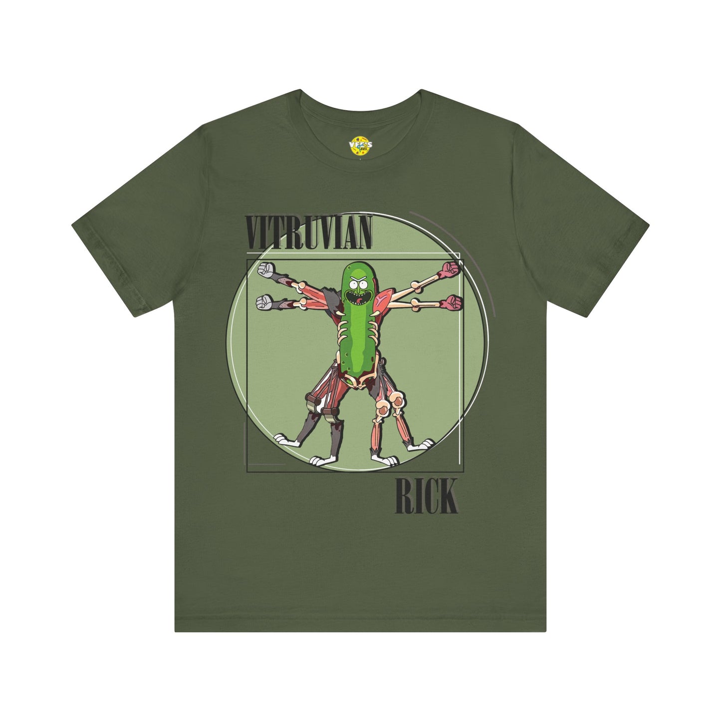 Pickle Rick Vitruvian Man Mashup Design TShirt