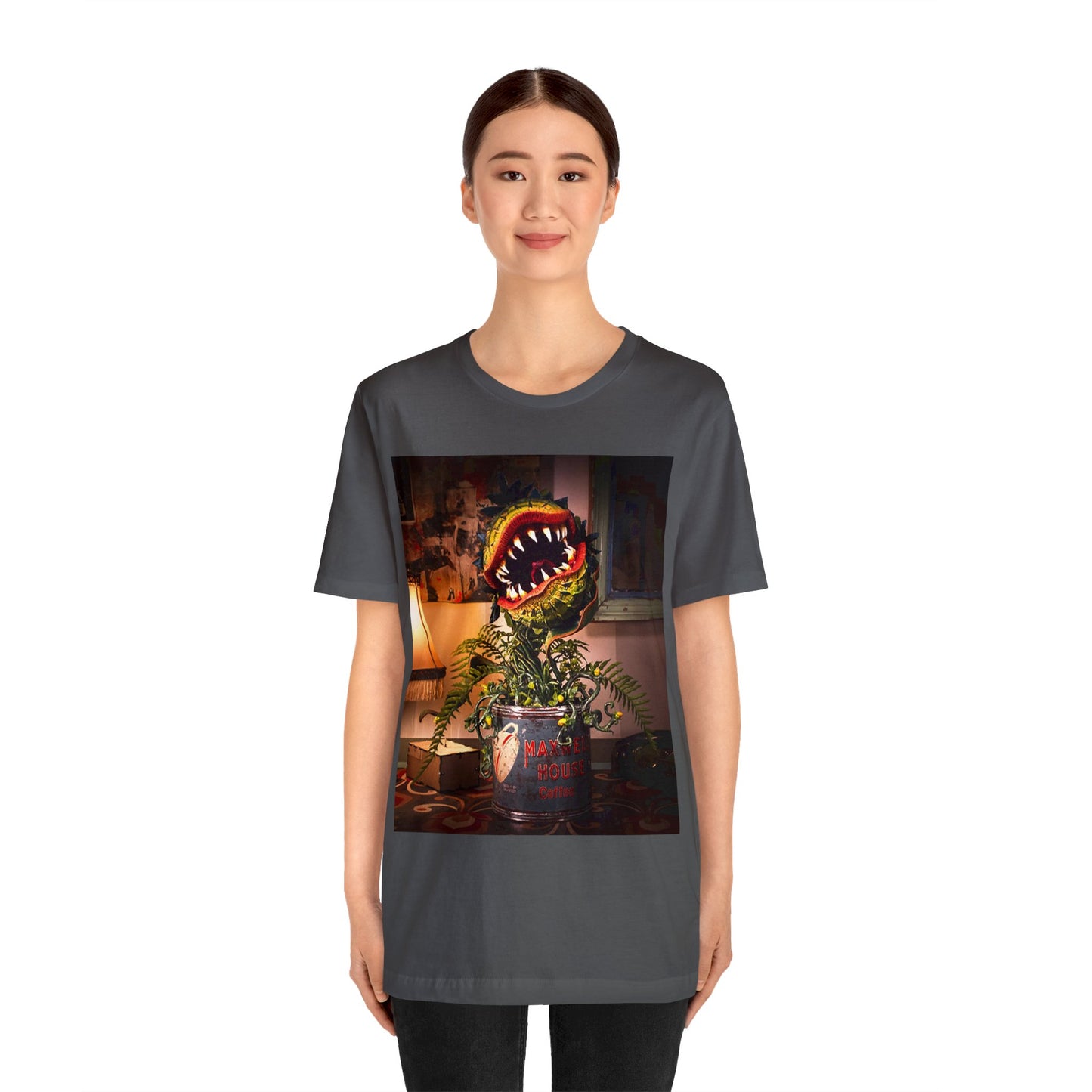 Halloween Audrey II from Little Shop of Horrors Short Sleeve T-Shirt - Cult Classic Musical Tee, Movie Monster Graphic Shirt