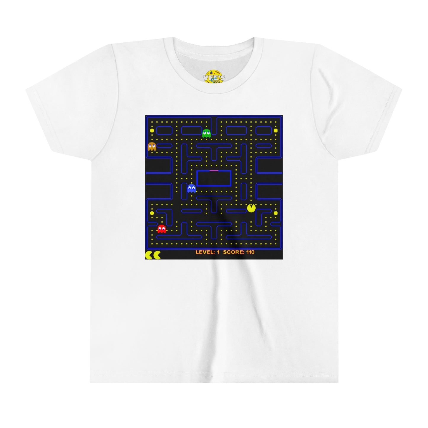 Pac-Man Level 1 Kids' Graphic T-Shirt, 80s Video Game Nostalgia Shirt