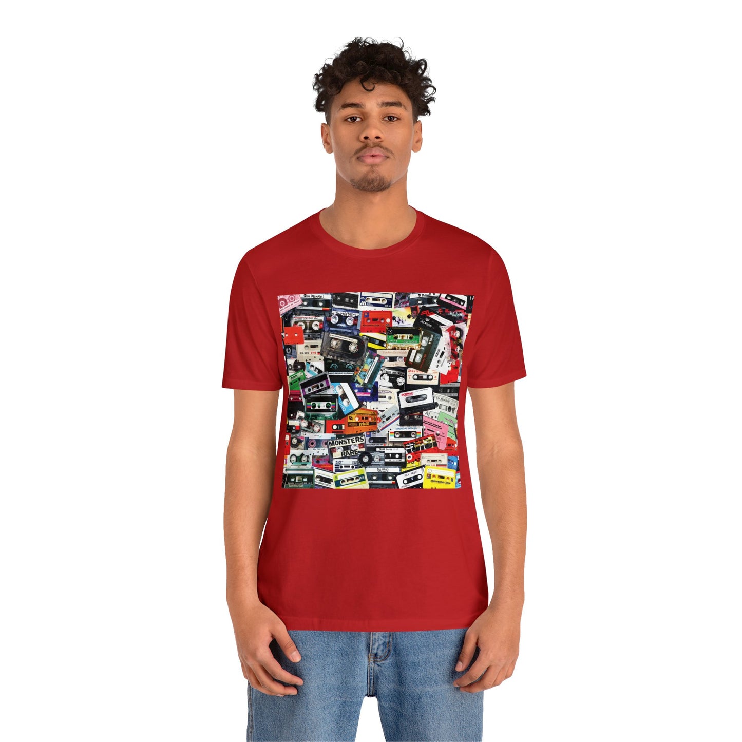 Retro 80s Mixtape Collage Short Sleeve T-Shirt - Vintage Music Lover Tee, Nostalgic Graphic Shirt