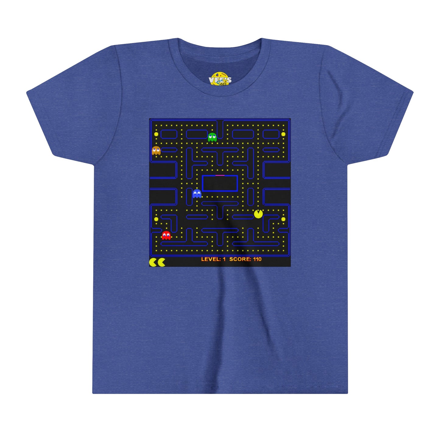 Pac-Man Level 1 Kids' Graphic T-Shirt, 80s Video Game Nostalgia Shirt