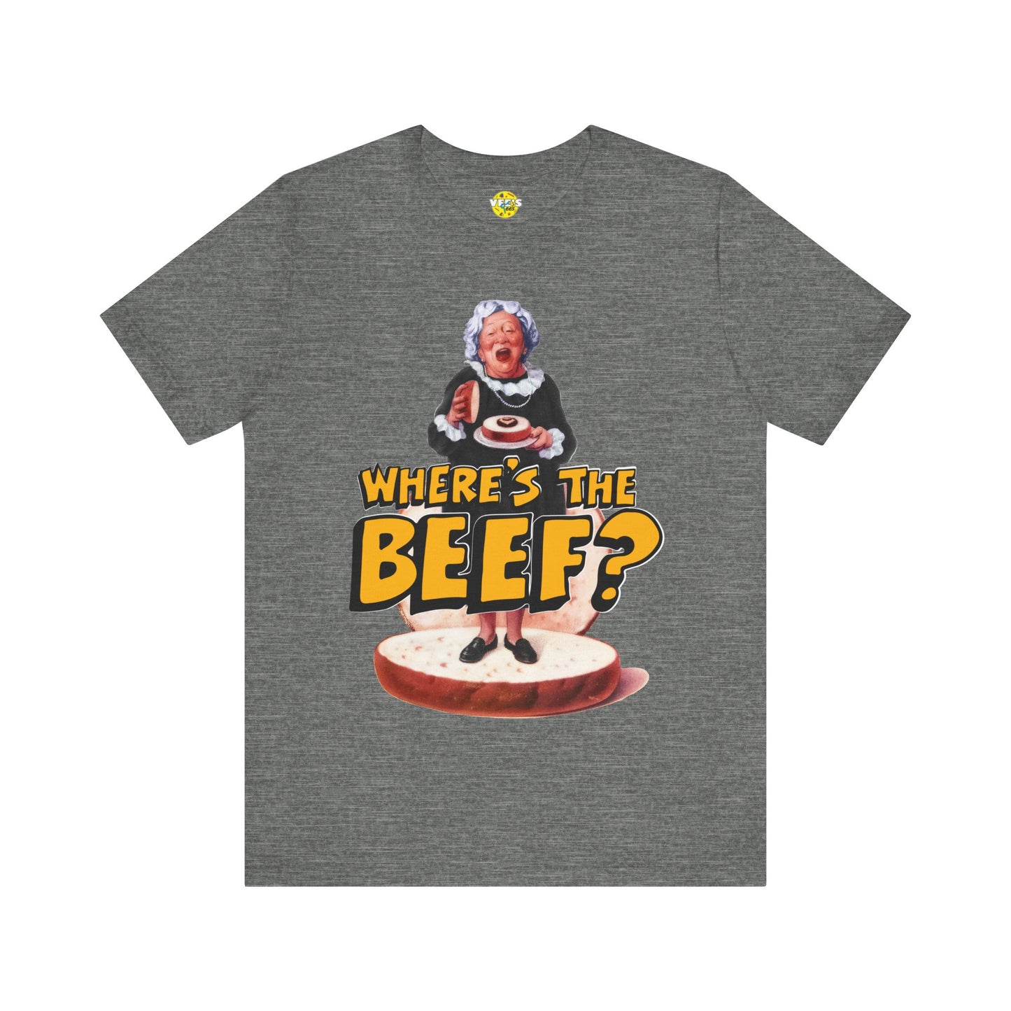 Little Old Lady - Where's the Beef? Nostalgic Design Fast Food Slogan TShirt