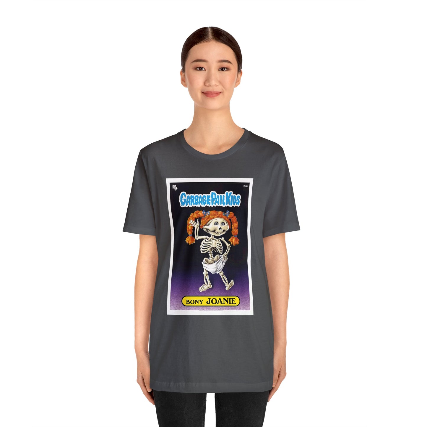 Halloween Garbage Pail Kids Bony Joanie Short Sleeve T-Shirt - Retro Sticker Art Tee, Vintage 80s Graphic Shirt