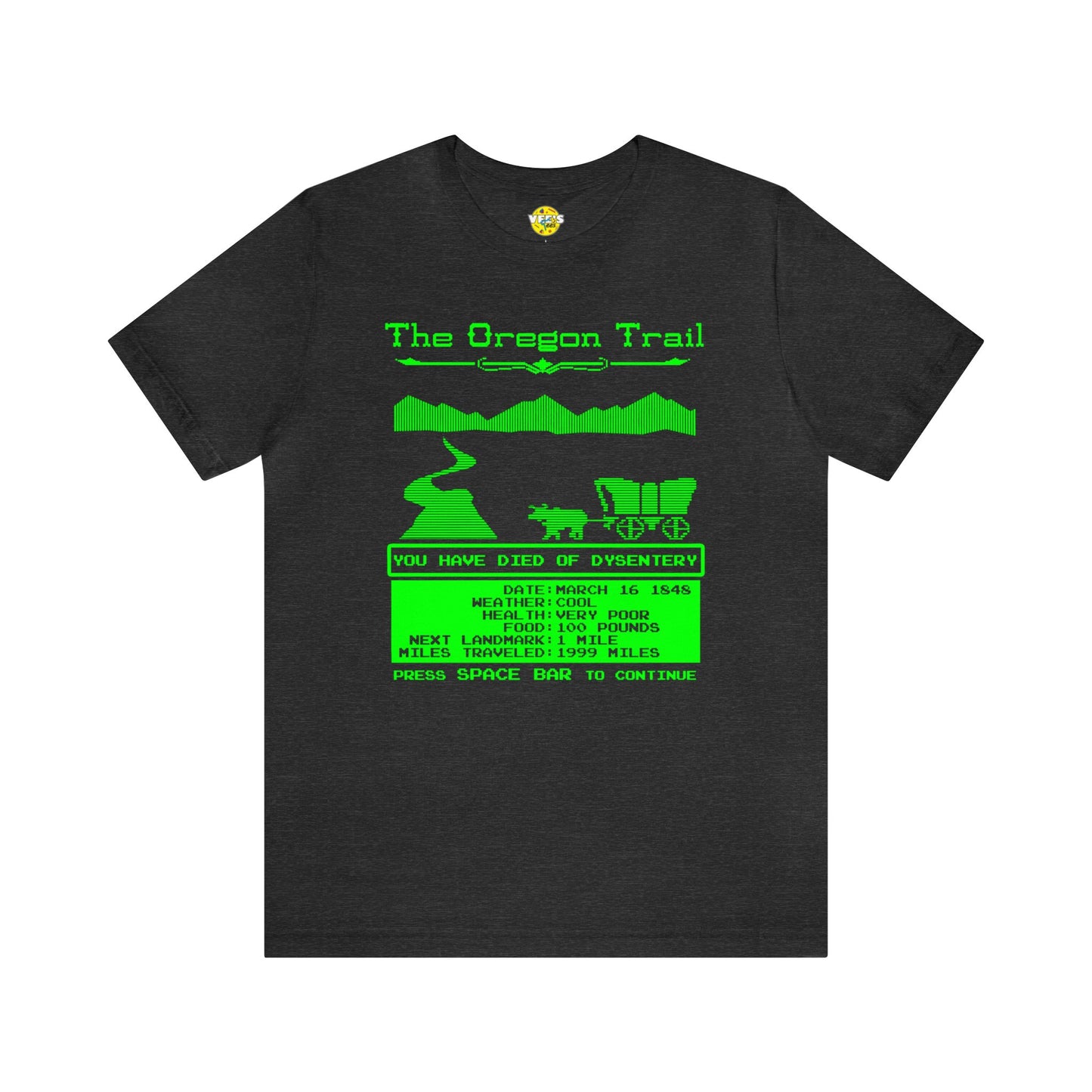 80s Nostalgia - The Oregon Trail Computer Game T-Shirt - Retro Gaming Tee