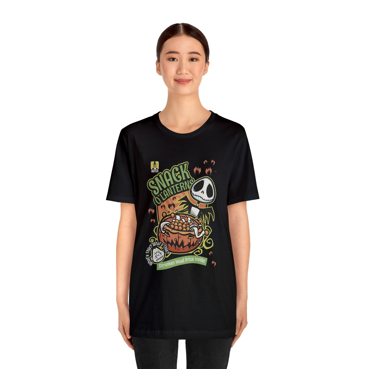 Halloween Jack Skellington's Snack O'Lanterns Cereal Short Sleeve T-Shirt - Spooky Halloween Tee, Nightmare Before Christmas Graphic Shirt