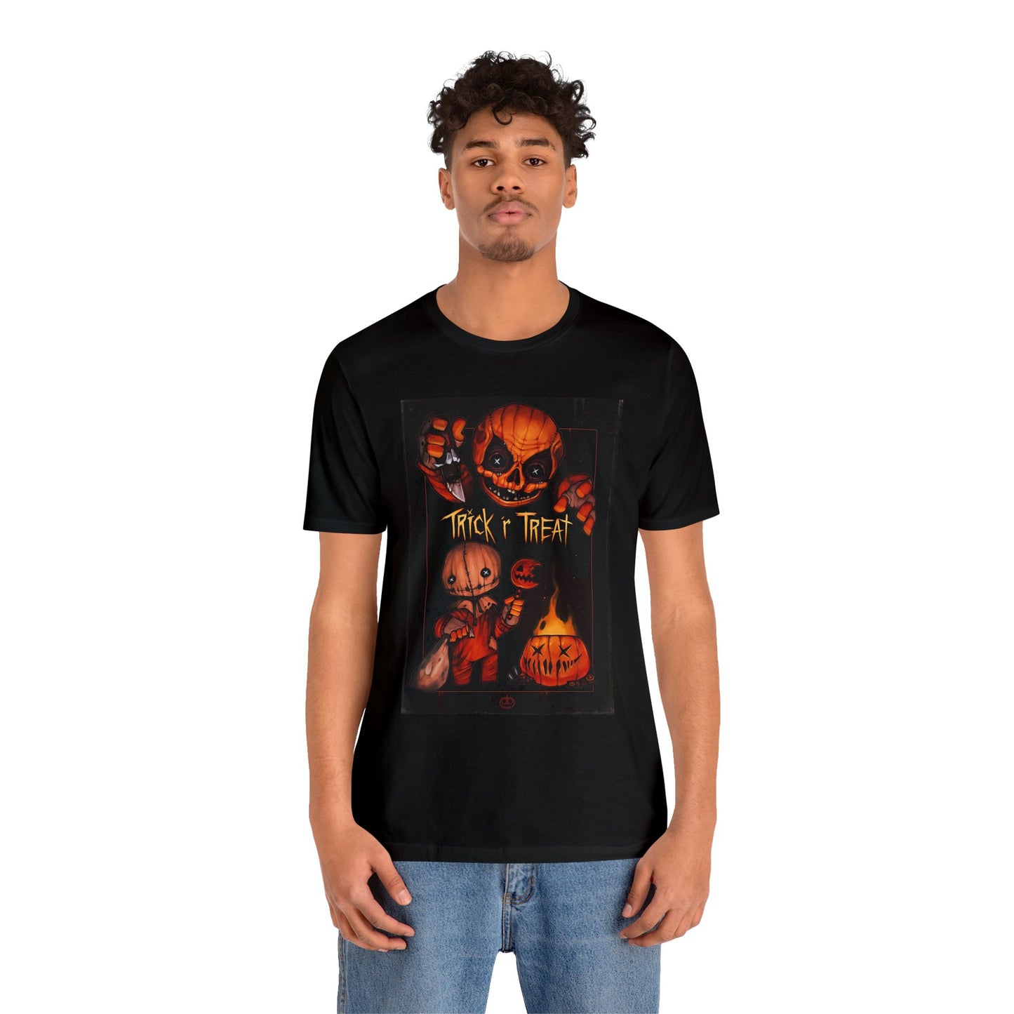 Halloween Sam from Trick 'r Treat Short Sleeve T-Shirt - Halloween Horror Icon Tee, Trick 'r Treat Movie Character Graphic Shirt