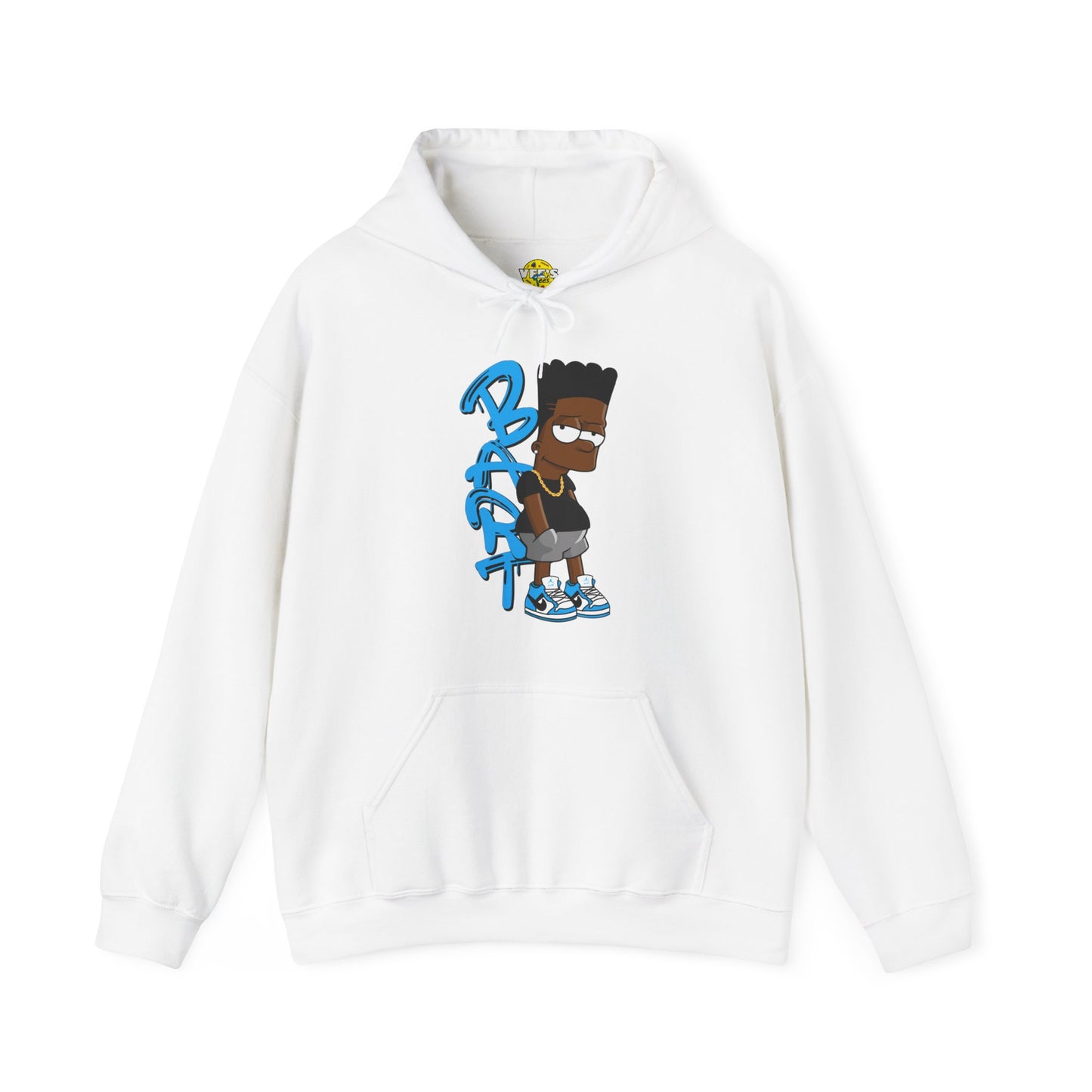 Black Bart Simpson Hoodie - Blue, Urban Streetwear, Vintage Cartoon Sweatshirt, Hip Hop Inspired, 90s Nostalgia