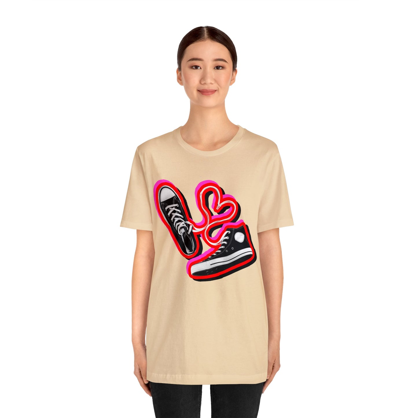 Valentines Day Shoestring Heart TShirt - Shoestring Heart Sneaker Graphic Tee - Unisex 90s Converse Tshirt