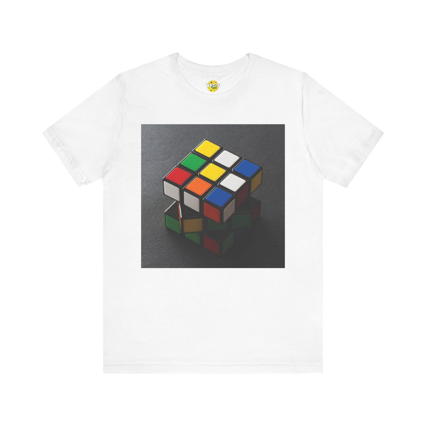 Retro Rubik's Cube Short Sleeve T-Shirt - 80s Puzzle Lover Tee, Nostalgic Graphic Shirt