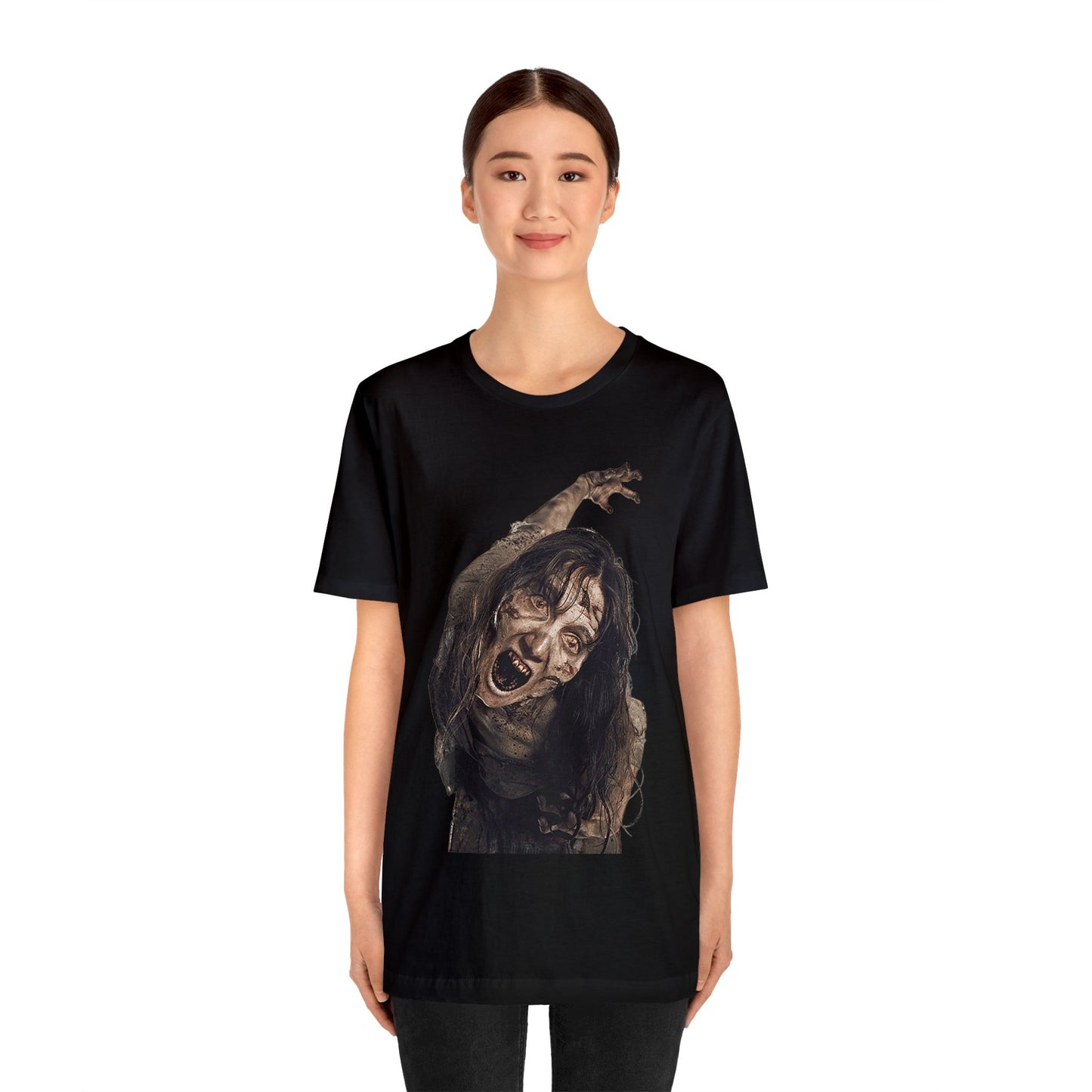 Halloween Zombie Female Short Sleeve T-Shirt - Undead Horror Tee, Walking Dead Graphic Shirt