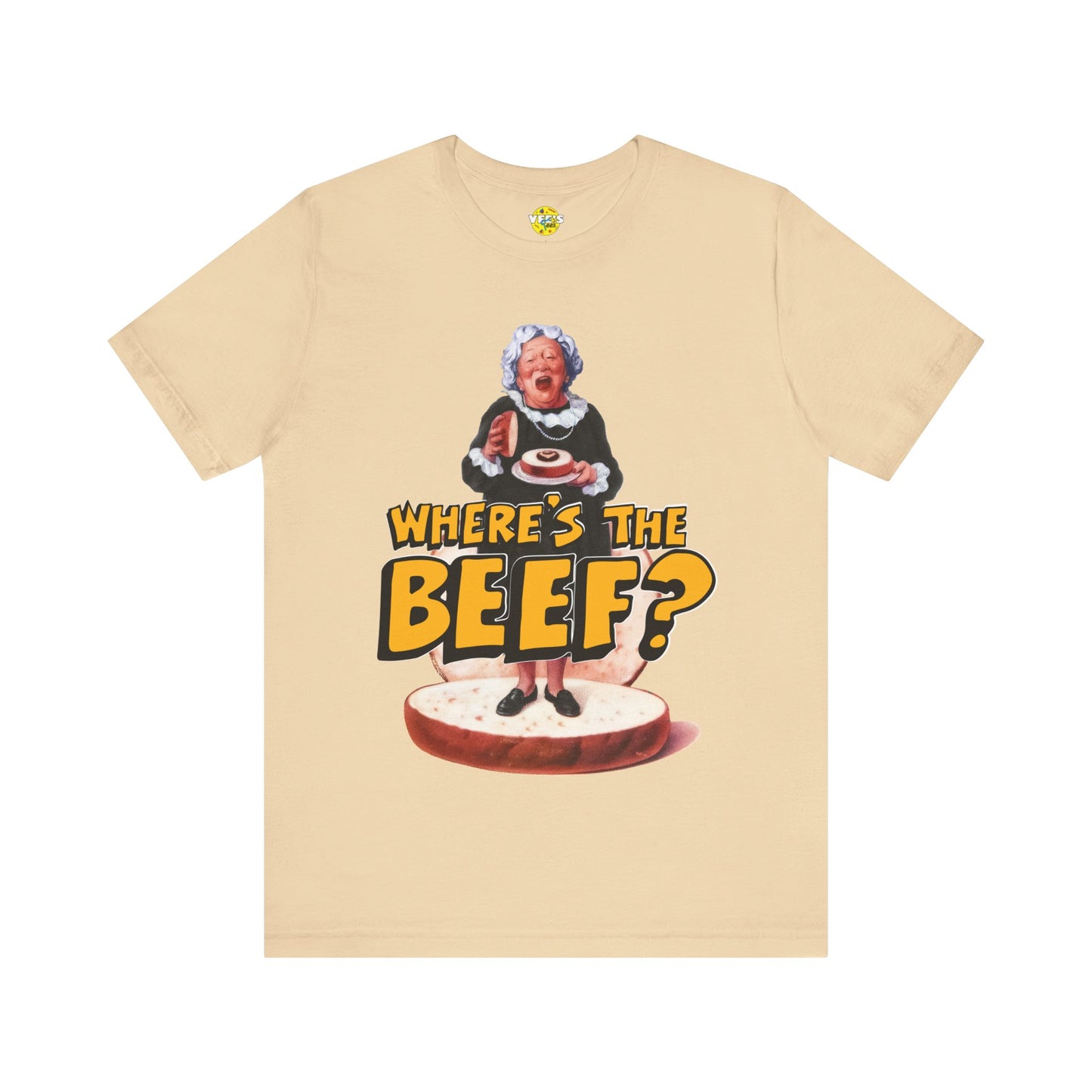 Little Old Lady - Where's the Beef? Nostalgic Design Fast Food Slogan TShirt