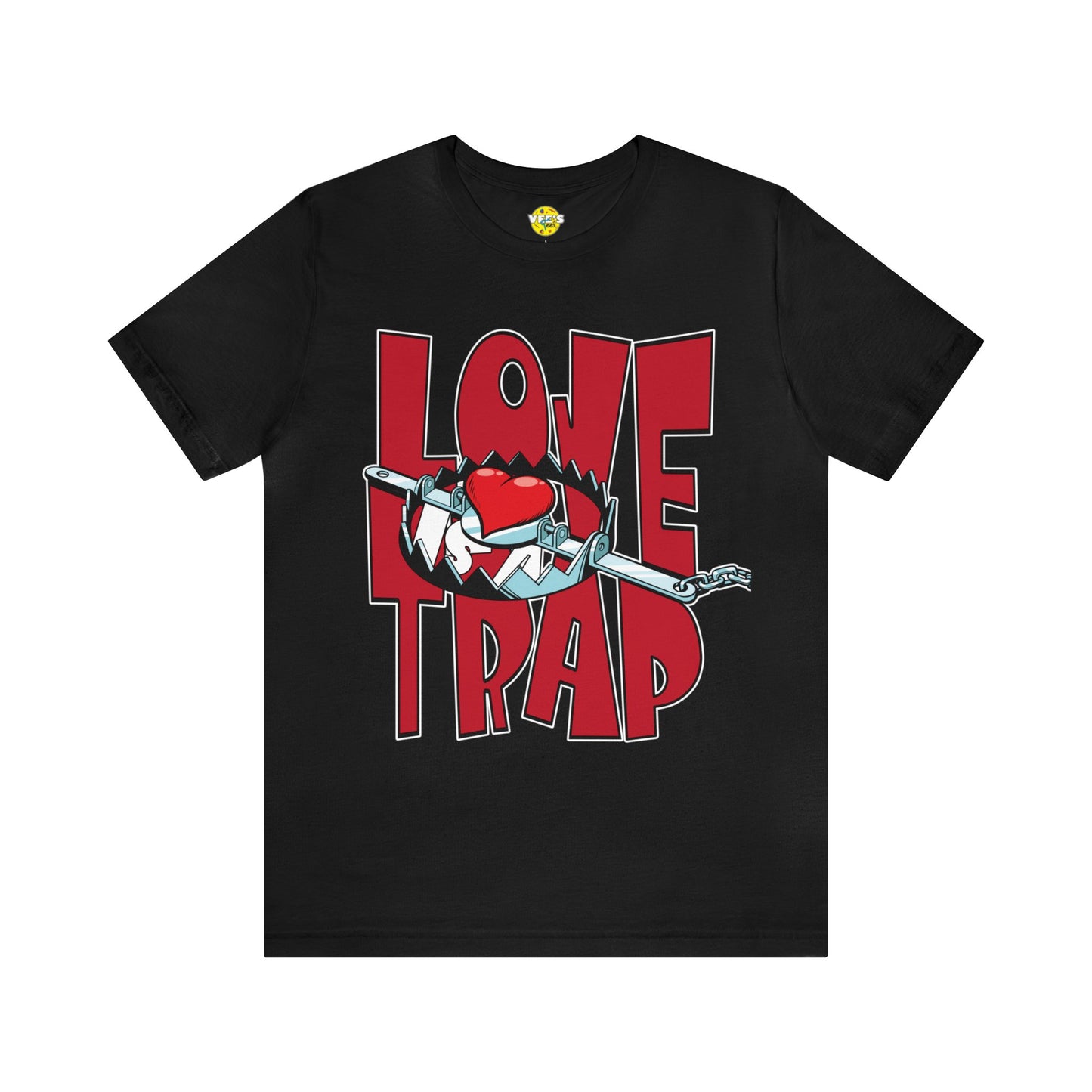 Love is a Trap Bear Trap Heart Graphic Tee - Anti Valentine Alternative Love Paradox Shirt - Valentines Day Unique Love Tshirt