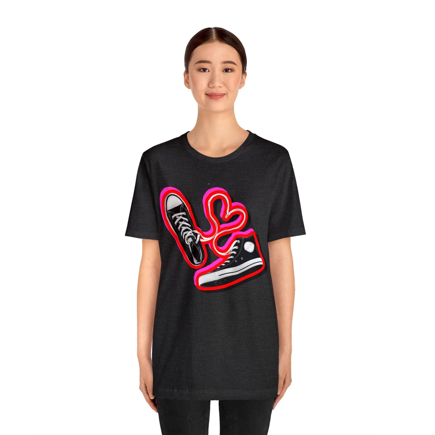 Valentines Day Shoestring Heart TShirt - Shoestring Heart Sneaker Graphic Tee - Unisex 90s Converse Tshirt