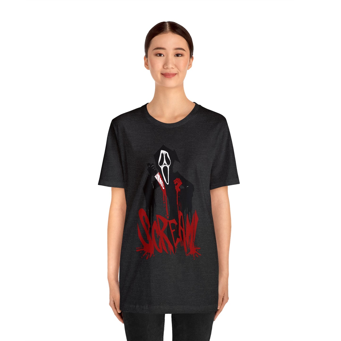 Halloween Ghostface Short Sleeve T-Shirt - Scream Movie Inspired Tee, Horror Icon Graphic Shirt