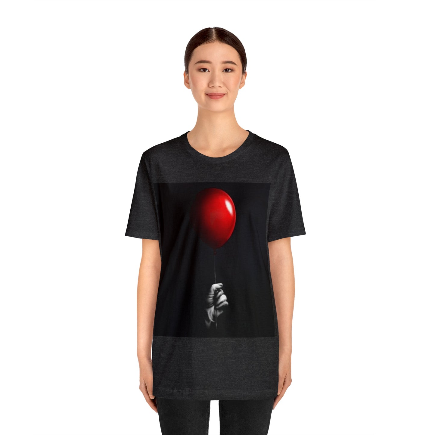 Halloween Pennywise Red Balloon Short Sleeve T-Shirt - IT Movie Inspired Tee, Horror Fan Graphic Shirt