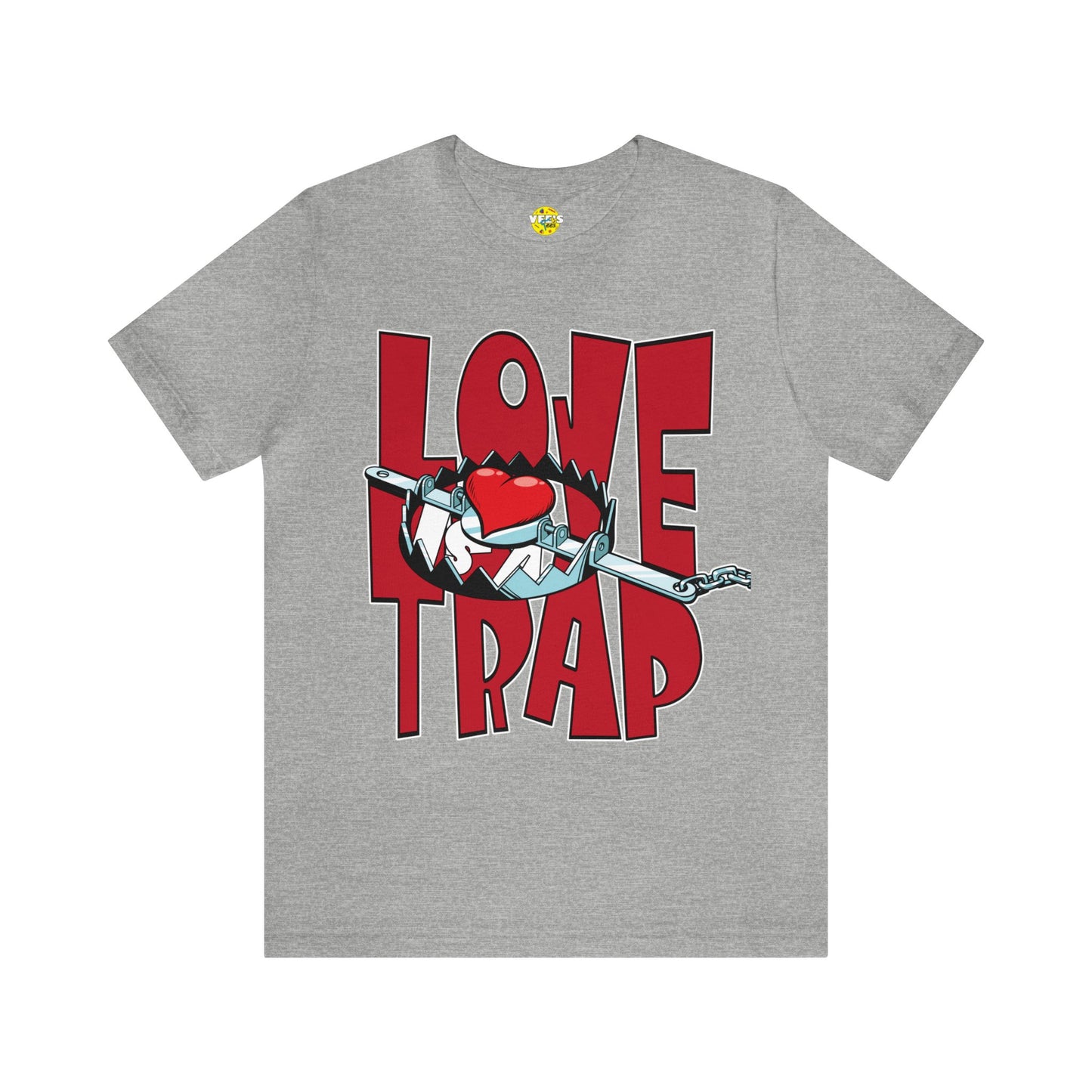 Love is a Trap Bear Trap Heart Graphic Tee - Anti Valentine Alternative Love Paradox Shirt - Valentines Day Unique Love Tshirt