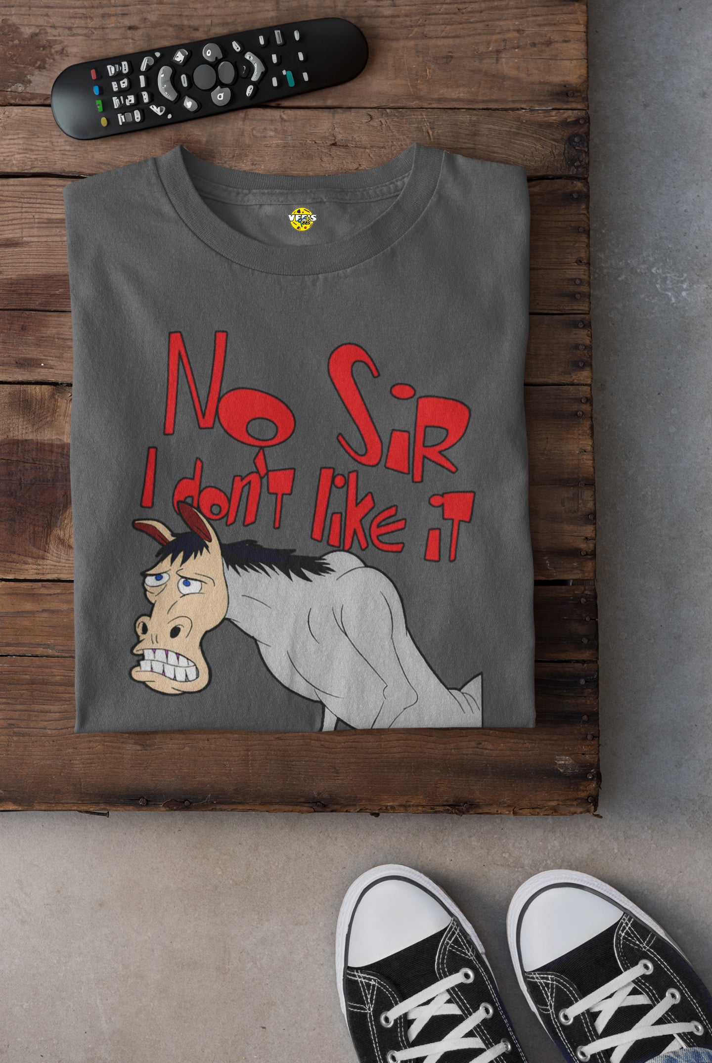 Ren & Stimpy Mr. Horse 'No Sir, I Don't Like It' Short Sleeved T-Shirt - Quirky Cartoon Nostalgia Shirt