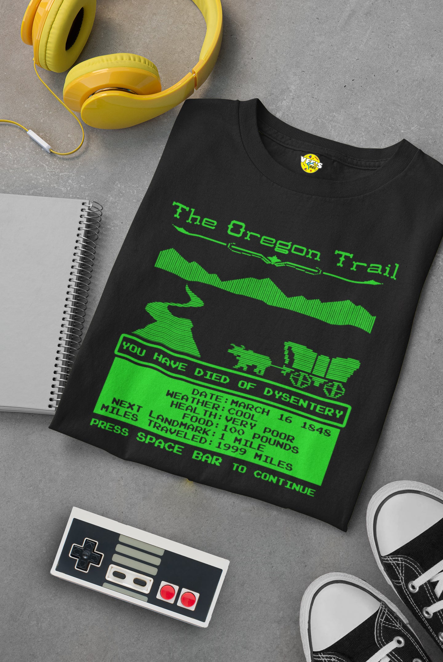 80s Nostalgia - The Oregon Trail Computer Game T-Shirt - Retro Gaming Tee