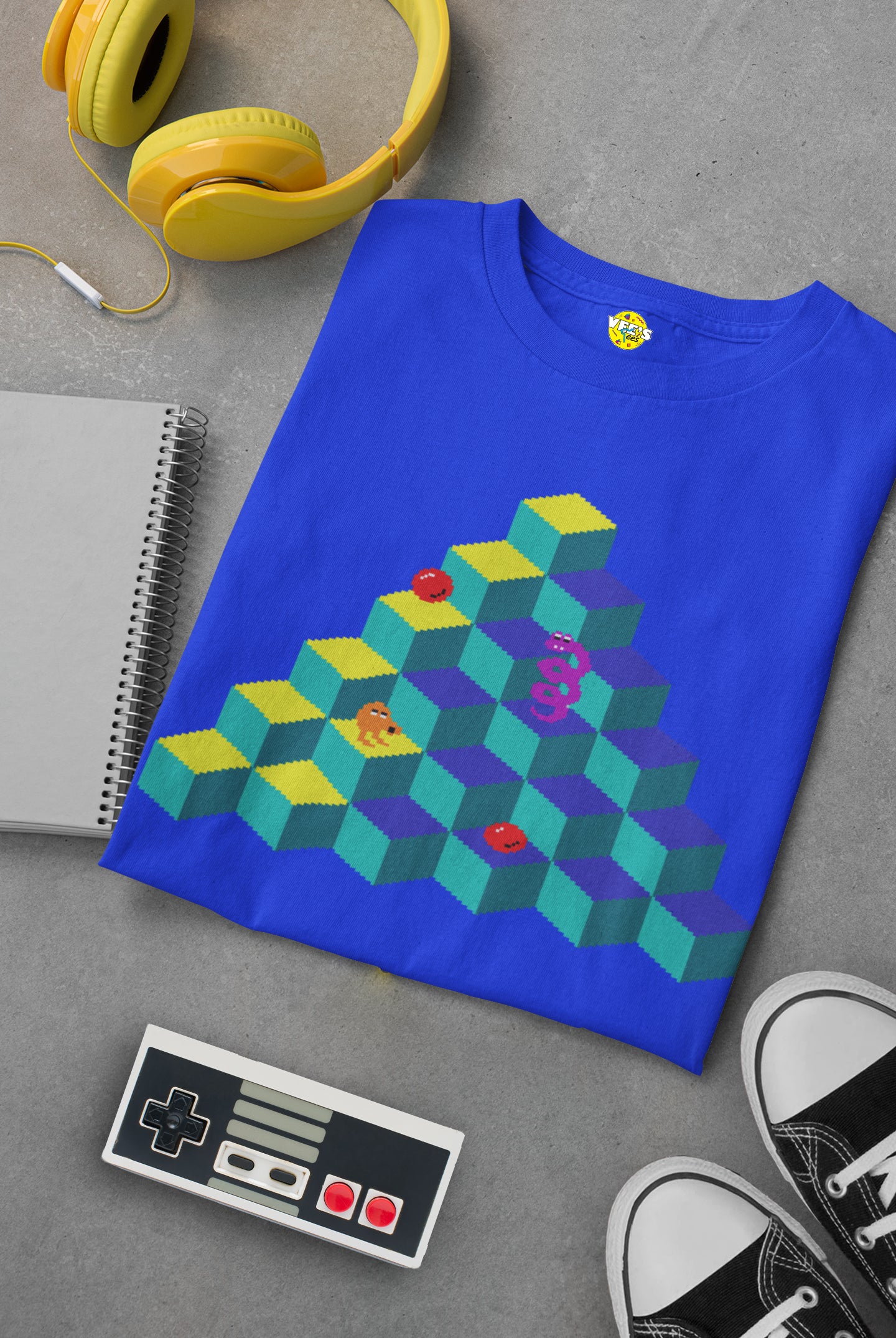 Retro Gaming Tshirt - 80s Video Game tshirt - Retro Gaming Console Tshirt - QBert Tshirt - QBert game screen Tshirt