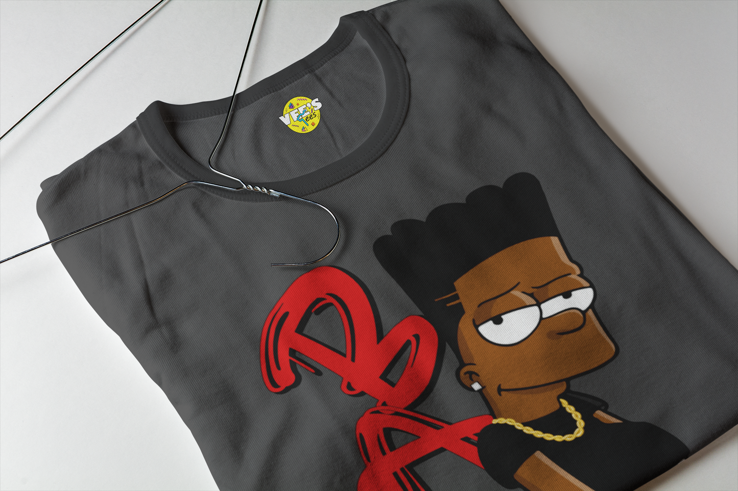 Black Bart Simpson TShirt - Red, Urban Streetwear, Vintage Cartoon Shirt, Hip Hop Inspired Tee