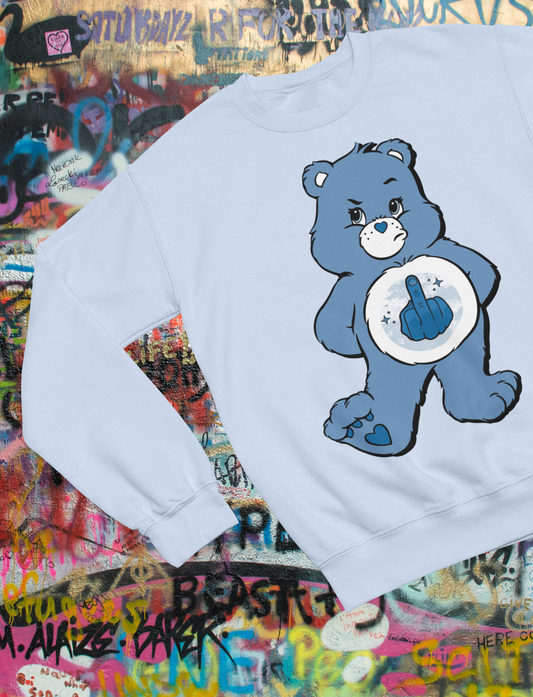 Grumpy Bear Middle Finger Sweatshirt - Adult Care Bears