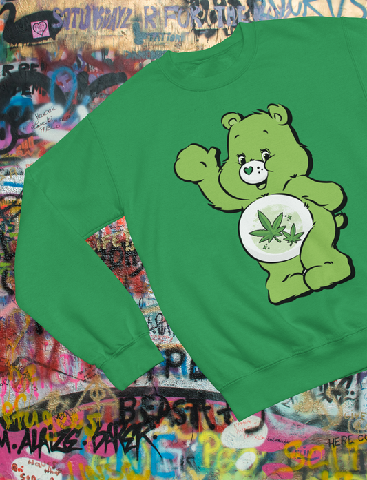 Green Care Bear 420 Sweatshirt- Adult