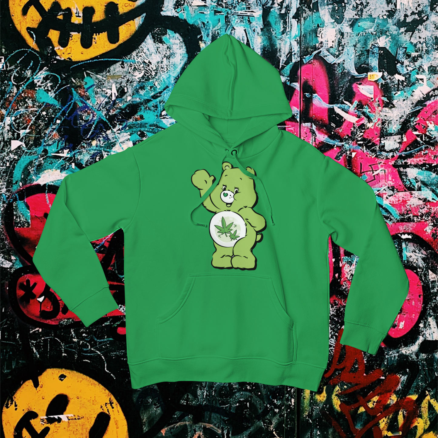 Green Care Bear 420 Hoodie