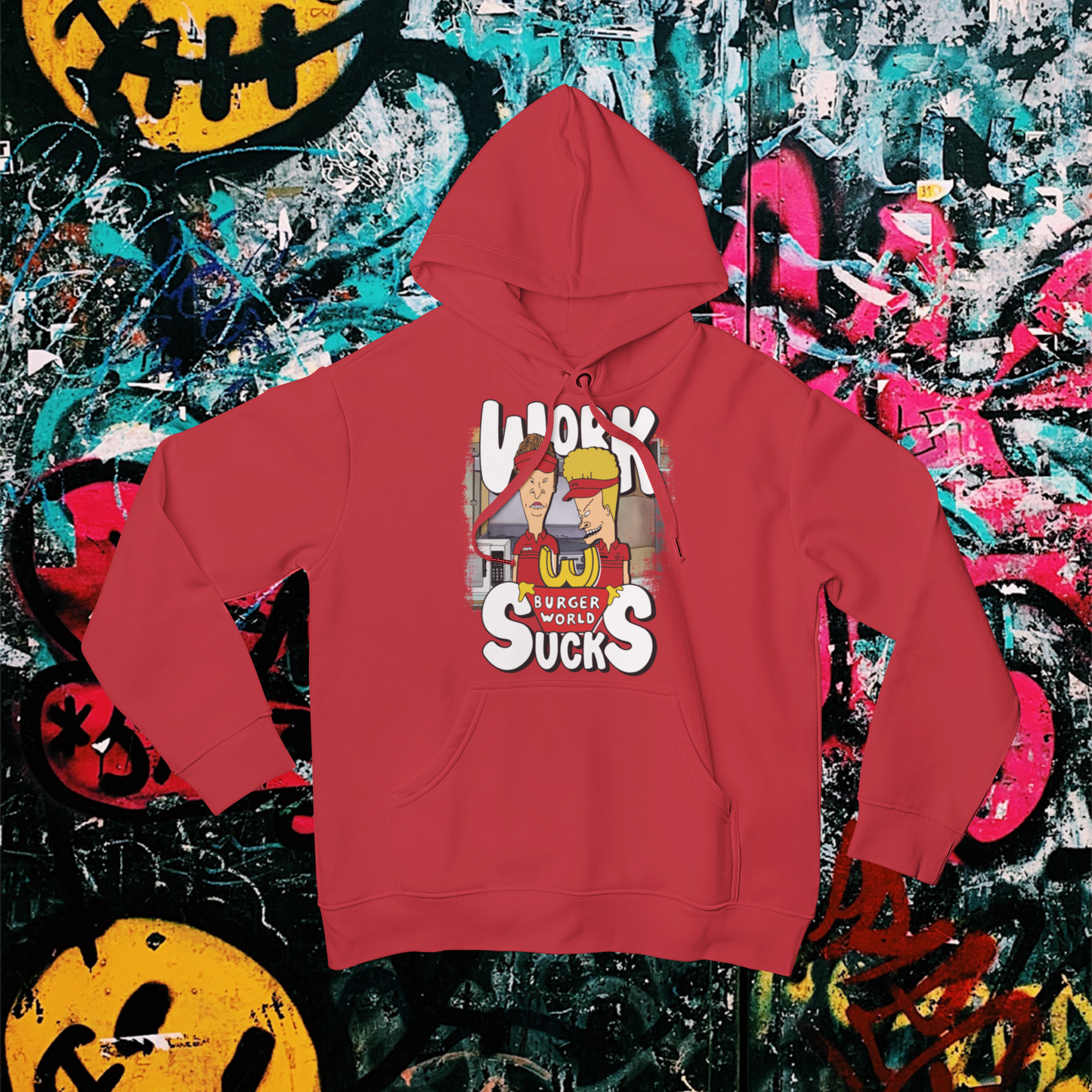 Beavis and Butt-Head Work Sucks Hoodie - 90s Nostalgia