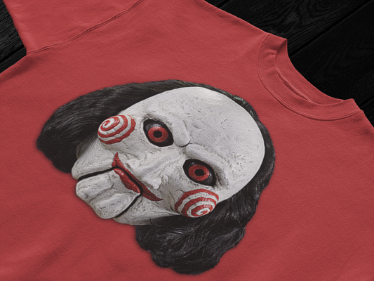 Halloween Billy from SAW Short Sleeve T-Shirt - Horror Icon Tee, Classic Film Graphic Shirt