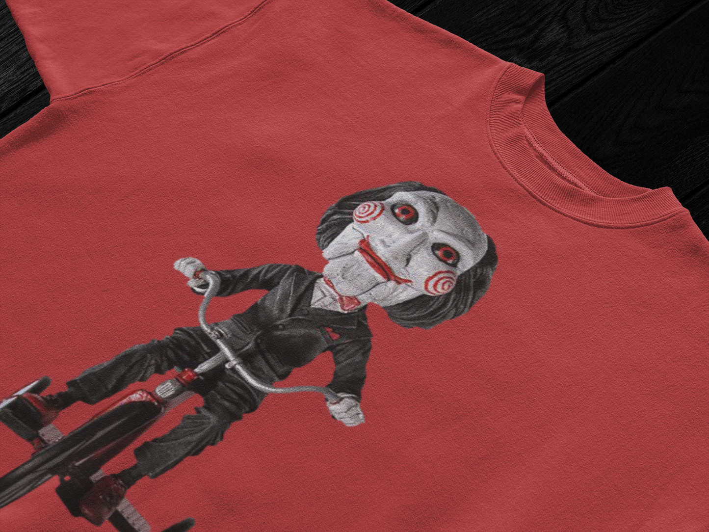 Halloween Billy from SAW Tricycle Short Sleeve T-Shirt - Horror Icon Tee, Classic Movie Graphic Shirt